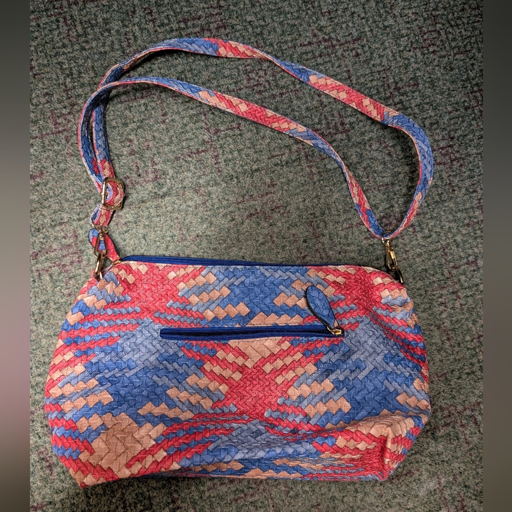 Colorful Woven Straw Like Intertwined Shoulder Bag